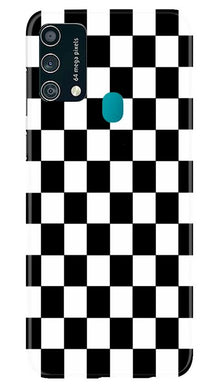Black White Boxes Mobile Back Case for Samsung Galaxy F41 (Design - 372)