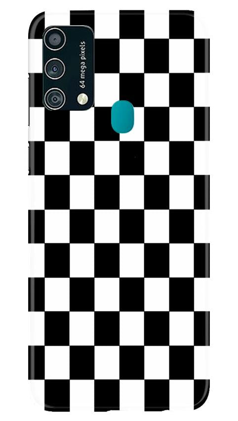 Black White Boxes Mobile Back Case for Samsung Galaxy F41 (Design - 372)
