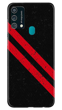 Black Red Pattern Mobile Back Case for Samsung Galaxy F41 (Design - 373)