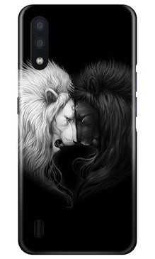 Dark White Lion Mobile Back Case for Samsung Galaxy M01  (Design - 140)