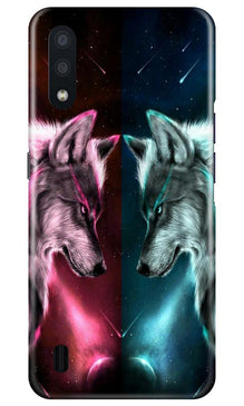 Wolf fight Mobile Back Case for Samsung Galaxy M01 (Design - 221)