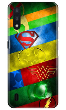 Superheros Logo Mobile Back Case for Samsung Galaxy M01 (Design - 251)