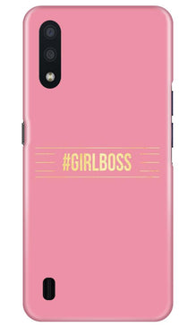 Girl Boss Pink Mobile Back Case for Samsung Galaxy M01 (Design - 263)