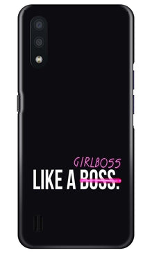 Like a Girl Boss Mobile Back Case for Samsung Galaxy M01 (Design - 265)