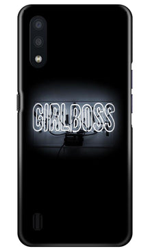 Girl Boss Black Mobile Back Case for Samsung Galaxy M01 (Design - 268)