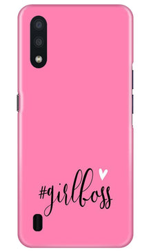 Girl Boss Pink Mobile Back Case for Samsung Galaxy M01 (Design - 269)