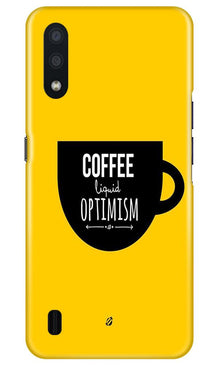Coffee Optimism Mobile Back Case for Samsung Galaxy M01 (Design - 353)