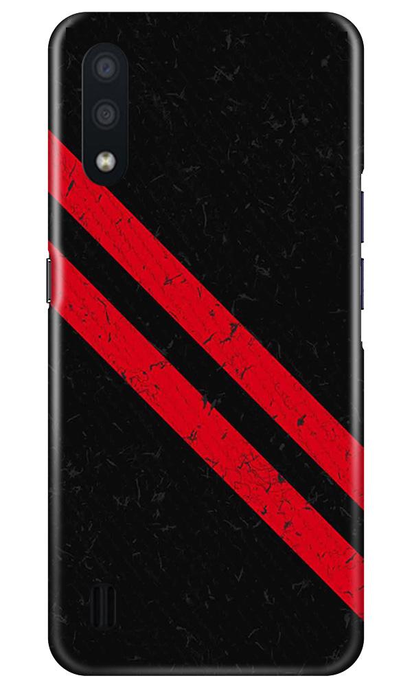 Black Red Pattern Mobile Back Case for Samsung Galaxy M01 (Design - 373)