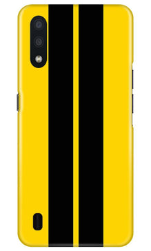 Black Yellow Pattern Mobile Back Case for Samsung Galaxy M01 (Design - 377)