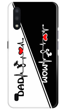 Love Mom Dad Mobile Back Case for Samsung Galaxy M01 (Design - 385)