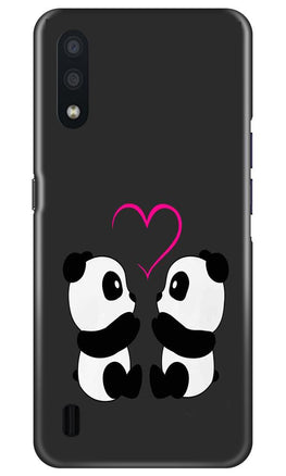 Panda Love Mobile Back Case for Samsung Galaxy M01 (Design - 398)