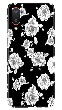 White flowers Black Background Case for Samsung Galaxy M02