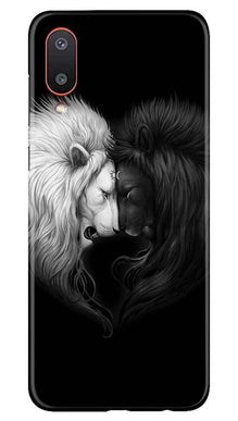 Dark White Lion Mobile Back Case for Samsung Galaxy M02  (Design - 140)