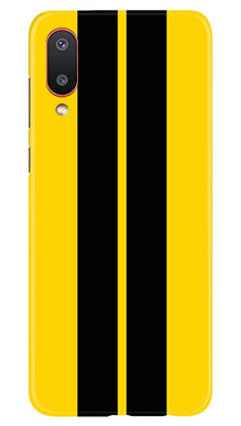 Black Yellow Pattern Mobile Back Case for Samsung Galaxy M02 (Design - 377)