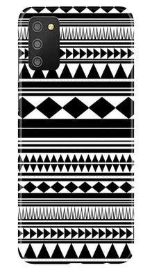 Black white Pattern Mobile Back Case for Samsung Galaxy F02s (Design - 5)