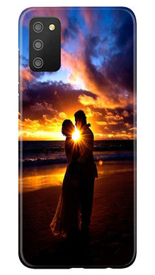 Couple Sea shore Mobile Back Case for Samsung Galaxy F02s (Design - 13)