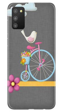 Sparron with cycle Mobile Back Case for Samsung Galaxy F02s (Design - 34)