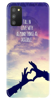 Fall in love Mobile Back Case for Samsung Galaxy F02s (Design - 50)