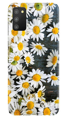 White flowers2 Mobile Back Case for Samsung Galaxy F02s (Design - 62)