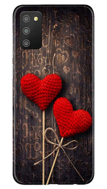 Red Hearts Mobile Back Case for Samsung Galaxy M02s (Design - 80)