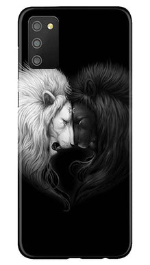 Dark White Lion Mobile Back Case for Samsung Galaxy F02s  (Design - 140)