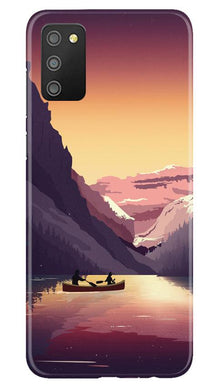 Mountains Boat Mobile Back Case for Samsung Galaxy M02s (Design - 181)
