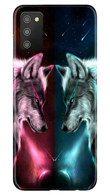 Wolf fight Mobile Back Case for Samsung Galaxy F02s (Design - 221)