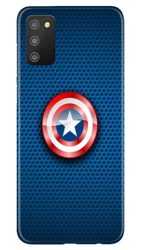 Captain America Shield Case for Samsung Galaxy F02s (Design No. 253)