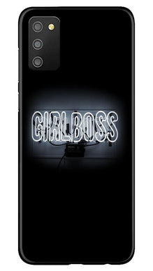 Girl Boss Black Mobile Back Case for Samsung Galaxy F02s (Design - 268)