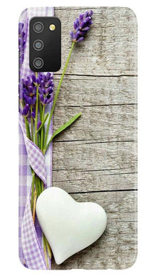 White Heart Mobile Back Case for Samsung Galaxy F02s (Design - 298)