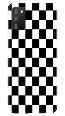Black White Boxes Mobile Back Case for Samsung Galaxy M02s (Design - 372)