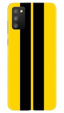 Black Yellow Pattern Mobile Back Case for Samsung Galaxy F02s (Design - 377)