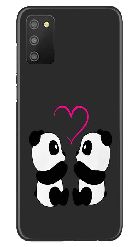 Panda Love Mobile Back Case for Samsung Galaxy F02s (Design - 398)