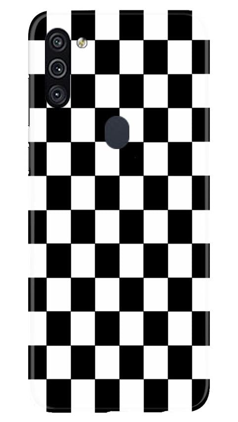 Black White Boxes Mobile Back Case for Samsung Galaxy M11 (Design - 372)