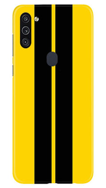 Black Yellow Pattern Mobile Back Case for Samsung Galaxy M11 (Design - 377)