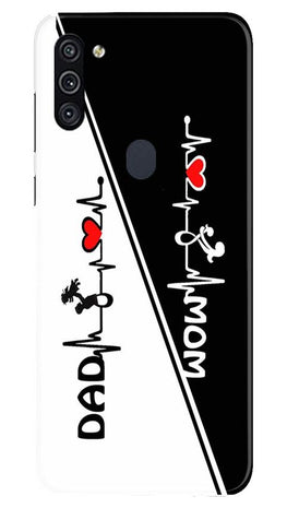Love Mom Dad Mobile Back Case for Samsung Galaxy M11 (Design - 385)