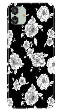 White flowers Black Background Mobile Back Case for Samsung Galaxy M13 5G (Design - 9)