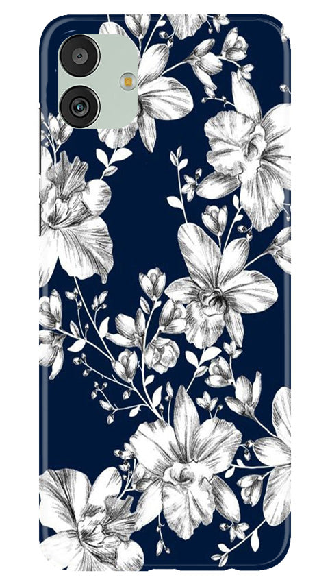 White flowers Blue Background Case for Samsung Galaxy M13 5G
