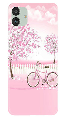 Pink Flowers Cycle Mobile Back Case for Samsung Galaxy M13 5G  (Design - 102)