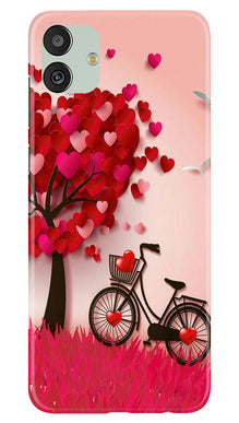 Red Heart Cycle Mobile Back Case for Samsung Galaxy M13 5G (Design - 191)