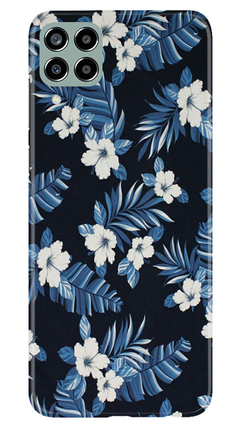 White flowers Blue Background2 Case for Samsung Galaxy M33 5G