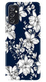 White flowers Blue Background Case for Samsung Galaxy M52 5G