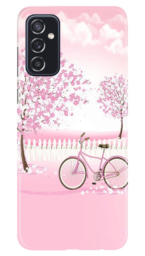 Pink Flowers Cycle Case for Samsung Galaxy M52 5G(Design - 102)
