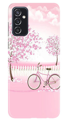 Pink Flowers Cycle Mobile Back Case for Samsung Galaxy M52 5G  (Design - 102)