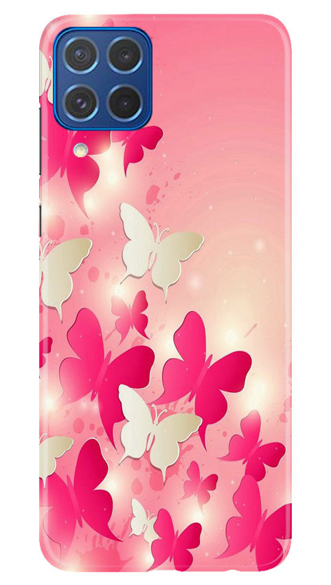 White Pick Butterflies Case for Samsung Galaxy M62
