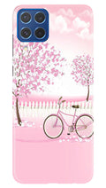 Pink Flowers Cycle Case for Samsung Galaxy M62  (Design - 102)