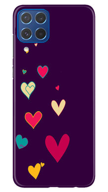 Purple Background Mobile Back Case for Samsung Galaxy M62  (Design - 107)