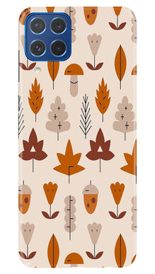 Leaf Pattern Art Mobile Back Case for Samsung Galaxy M62  (Design - 132)