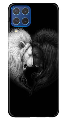 Dark White Lion Mobile Back Case for Samsung Galaxy M62  (Design - 140)
