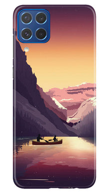 Mountains Boat Mobile Back Case for Samsung Galaxy M62 (Design - 150)